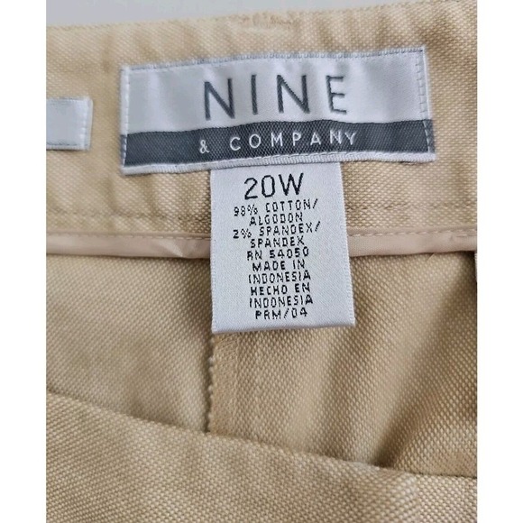 Nine & Company by Nine West ~Woman Plus Size 20W~ Peanut CottonPants Stretch. - Picture 4 of 9